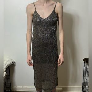 In Awe of You Metallic Dress